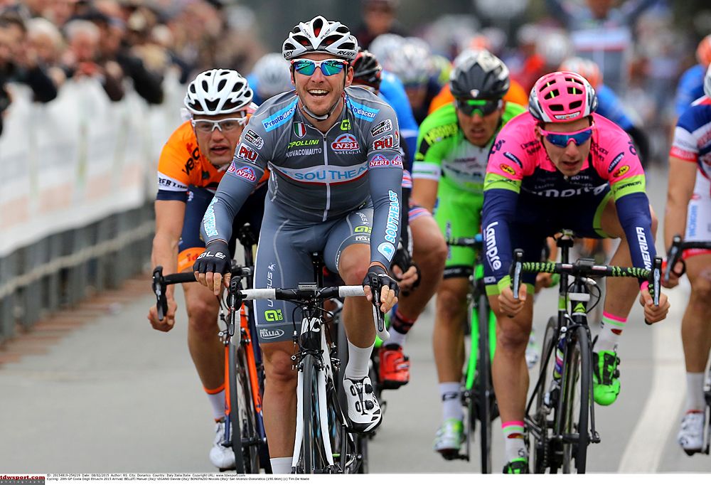Manuel Belletti (Southeast) wins the bunch sprint
