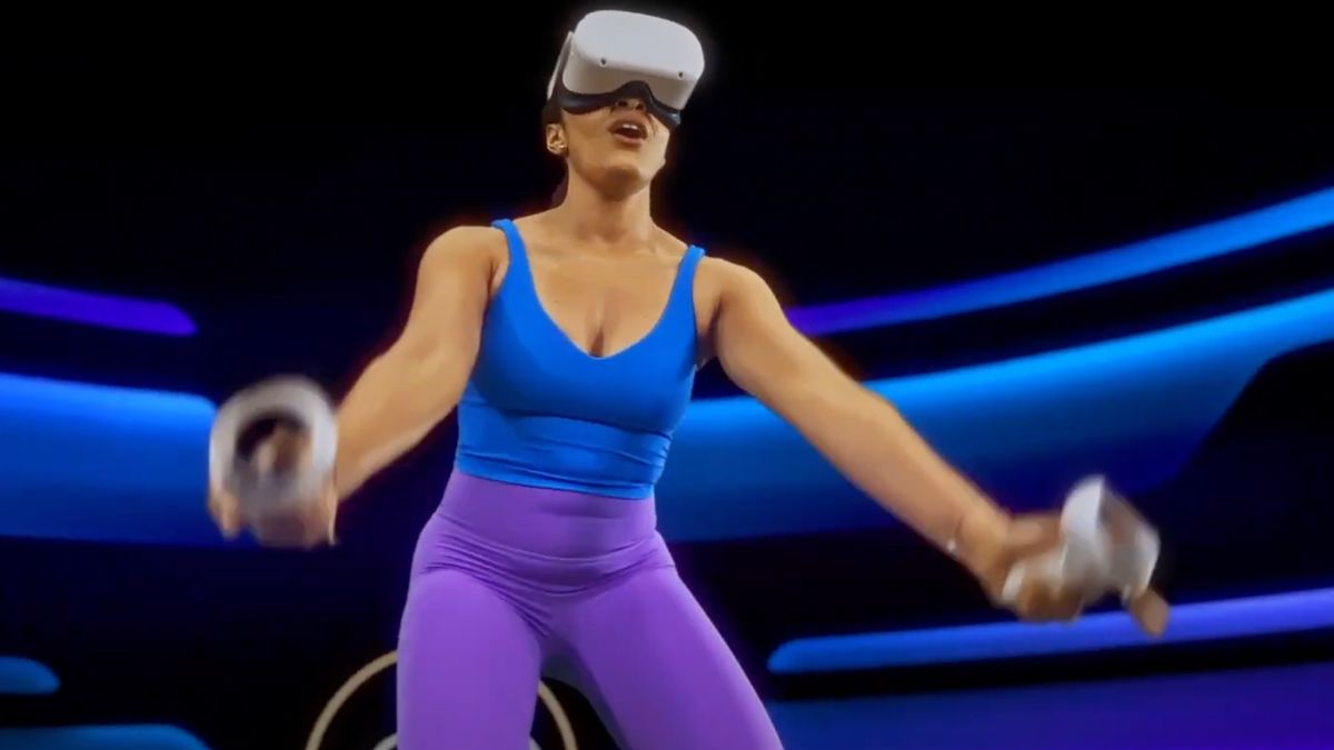 Woman playing FitXR game for Meta Quest 2