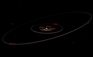 On Sunday morning, (April 28, 2013) the planet Saturn reaches opposition close to the border between Virgo and Libra. Its brighter moons mostly appear to move in ovals in the same plane as its famous rings.