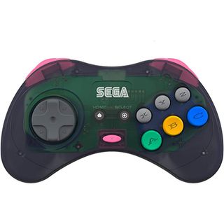 Best retro controllers; a photo of the Sega Saturn controller by Retro-Bit