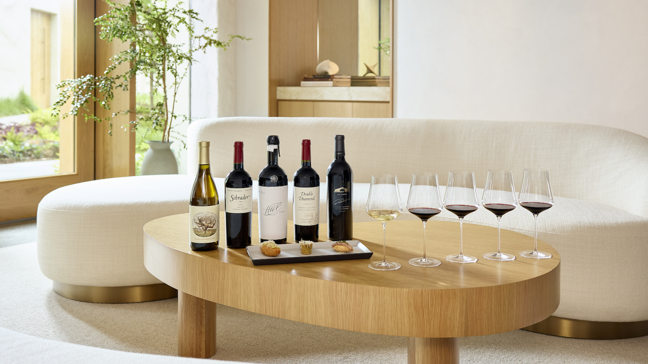 A lineup of five prestige wines &ndash;&nbsp;including Schrader, Double Diamond and To Kalon Vineyard Company &ndash; available at the private To Kalon Collective tasting space at Robert Mondavi Winery.