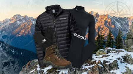 Winter apparel from Columbia, Under Armour, The North Face, Timberland