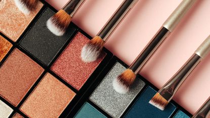 makeup brushes and eyeshadow