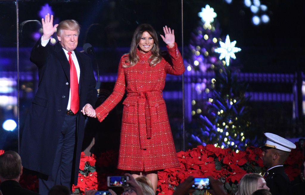 President Trump and first lady Melania Trump at Christmas.