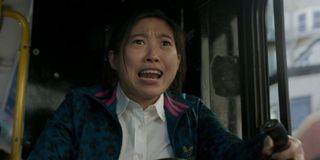 Awkwafina driving a bus in Shang-Chi
