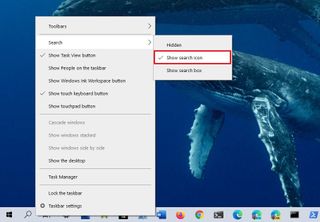 Show only search icon on taskbar