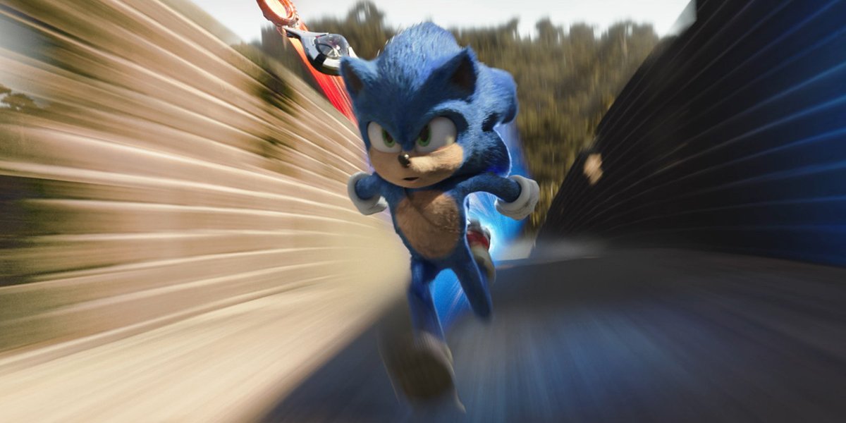 Sonic running at high speed