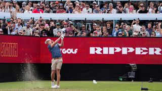 Cam Smith of Ripper GC on the tees off 12th hole during LIV Adelaide at The Grange Golf Club