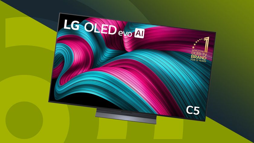 Best gaming TV with LG C5 on a Green background