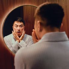 Est&eacute;e Lauder "Guilty As Skin" Campaign image of Bowen Yang 
