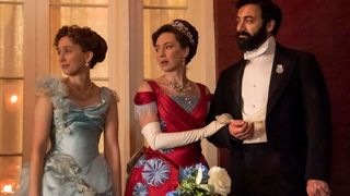 Taissa Farmiga, Carrie Coon and Morgan Spector in The Gilded Age