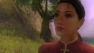 Best original Xbox games – Jade Empire screenshot of a brown eyed woman with black hair tied into a ponytail, wearing traditional Chinese clothing.