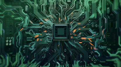 Circuit green board background.
