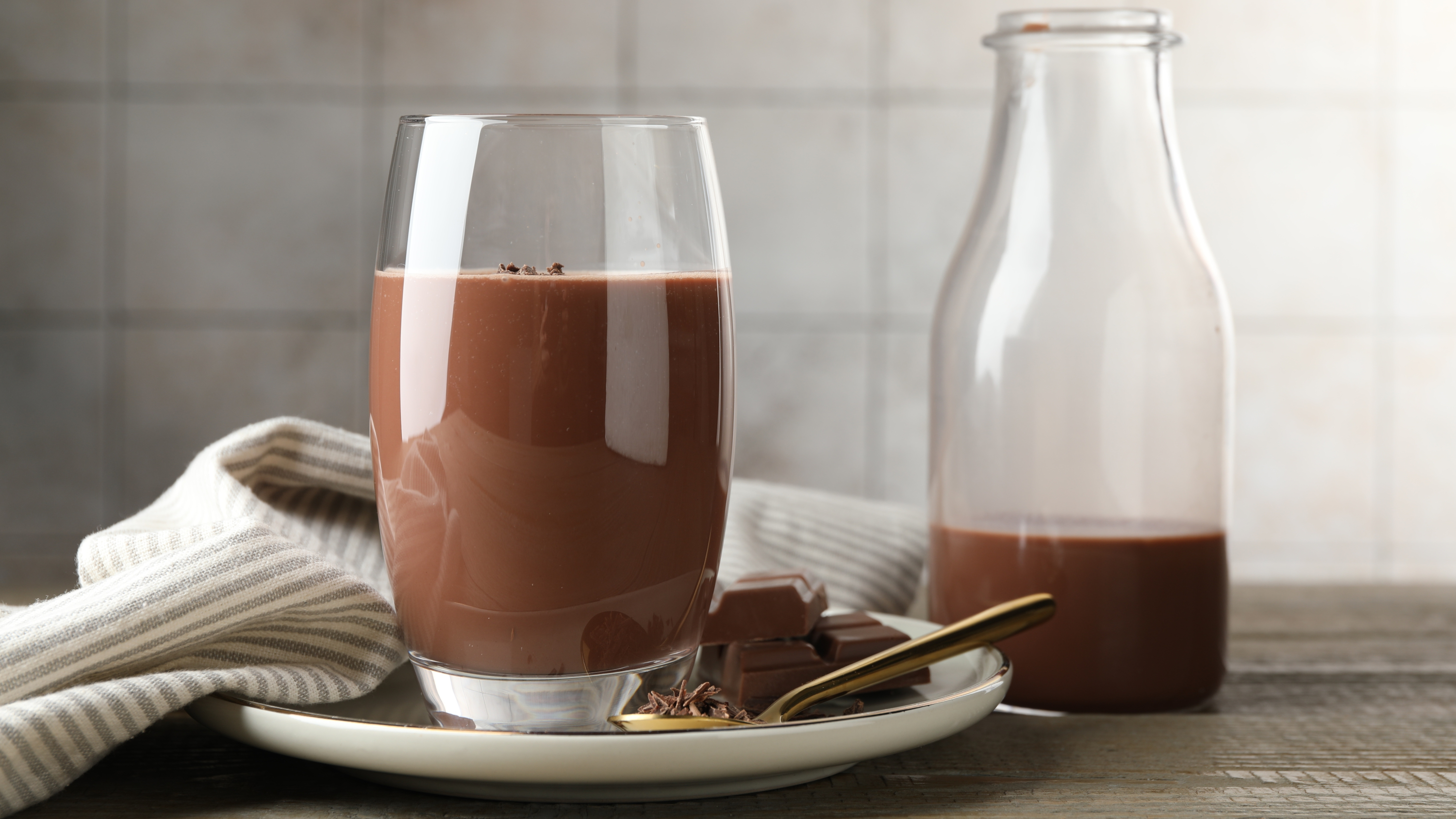 a glass of chocolate milk