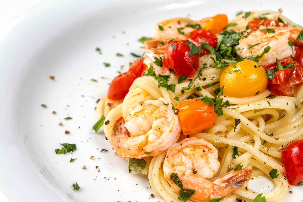 Easy pasta recipe: prawns, chilli and cherry tomatoes – done. | Real Homes
