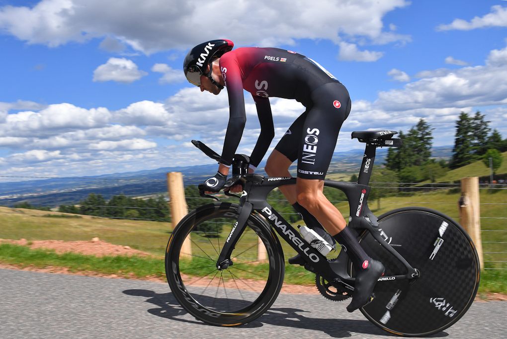 Wout Poels rides in the stage 4 time trial at Criterium du Dauphine