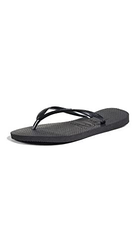 Havaianas Women's Slim Flip Flops Sandals - Black, 11/12