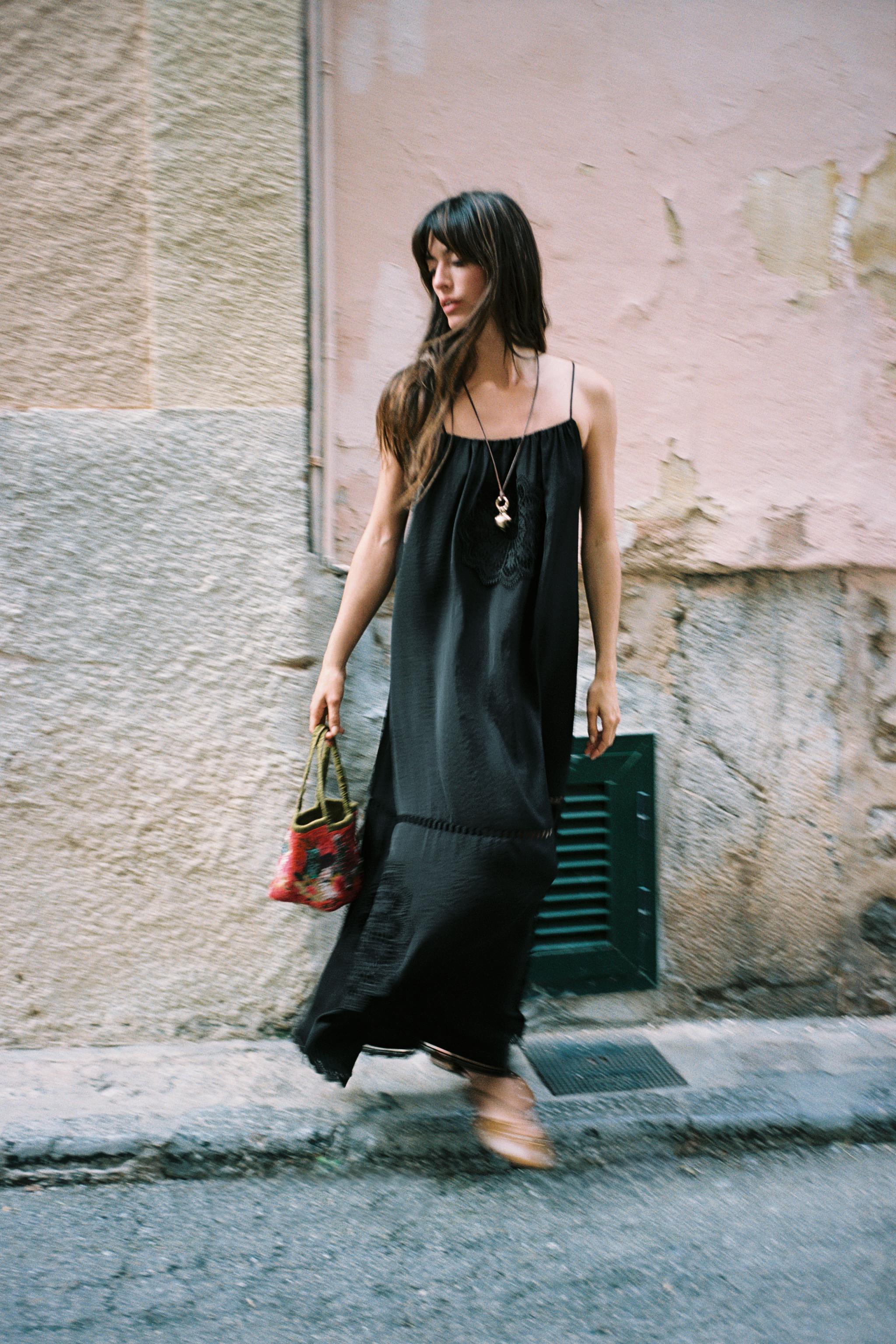 Embroidered Voluminous Midi Dress