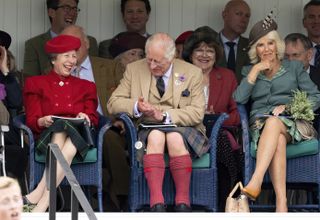 Princess Anne, King Charles and Queen Camilla appeared to be in great spirits at the festival