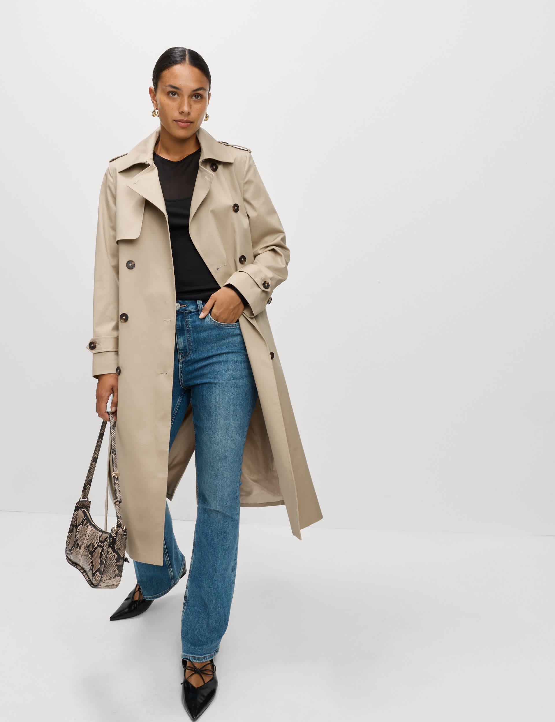 Cotton Rich Belted Longline Trench Coat