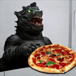 Godzilla Eating Pizza, 2-Second AI Video