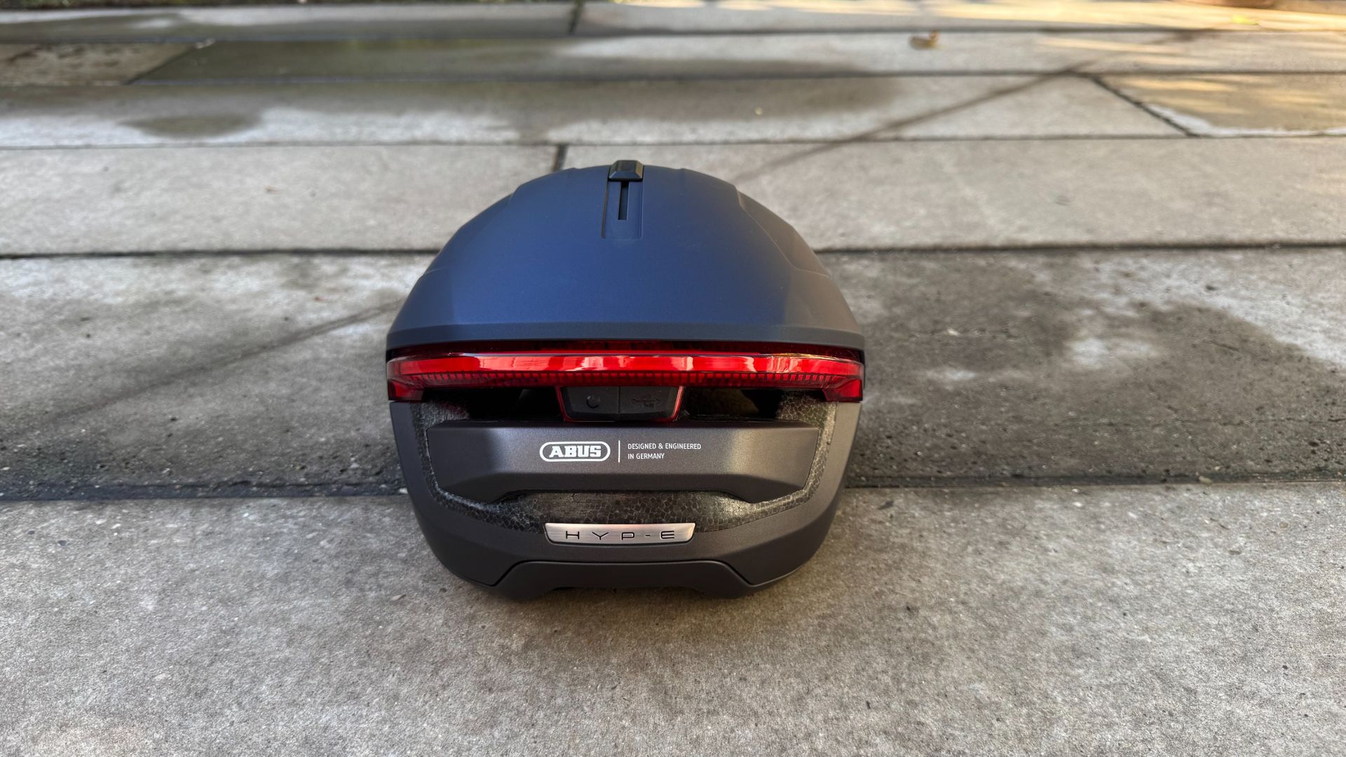 The Abus Hyp-E helmet rear view