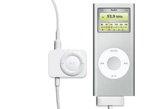 Apple continues to offer a whole range of accessories for the Ipod, such as this FM tuner extension.