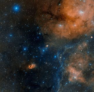 The region around the nebula RCW 34 is seen in this amazing view captured by the Digitized Sky Survey 2. The nebula is located in the direction of the southern constellation Vela (The Sails) and is also known as Gum 19.