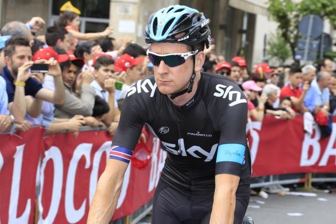 Bradley Wiggins (Sky) awaits the start of stage 5
