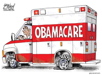 Obama cartoon U.S. Barack Obama Obamacare ambulance