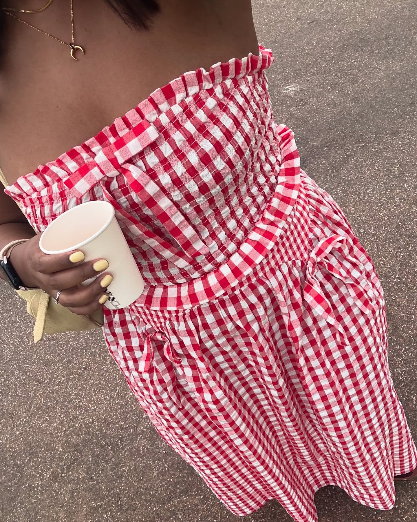 An image of @styleidealist wearing one of the best gingham tops.