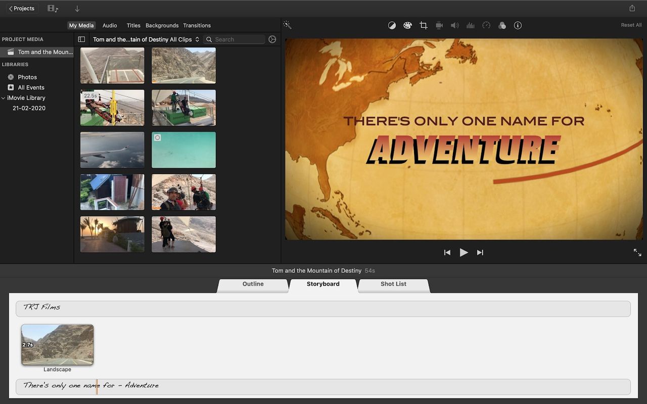 Screenshot of Apple iMovie