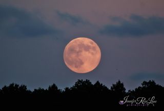 Full Harvest Moon of September 2014 Over West Virginia