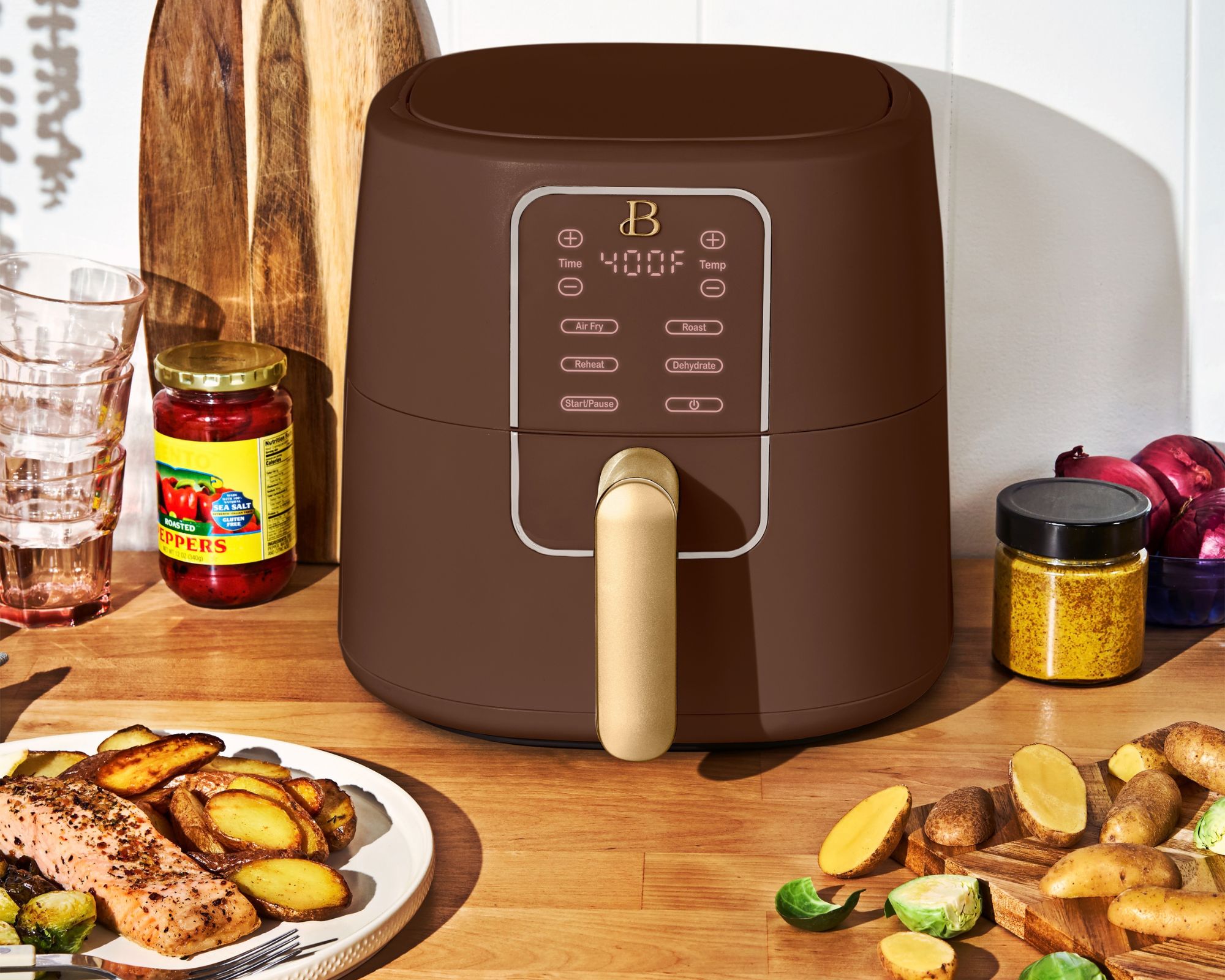 drew barrymore airfryer in chocolate brown
