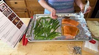 Preparing Green Chef meal kit salmon