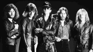 Judas Priest posing for a photograph in 1978