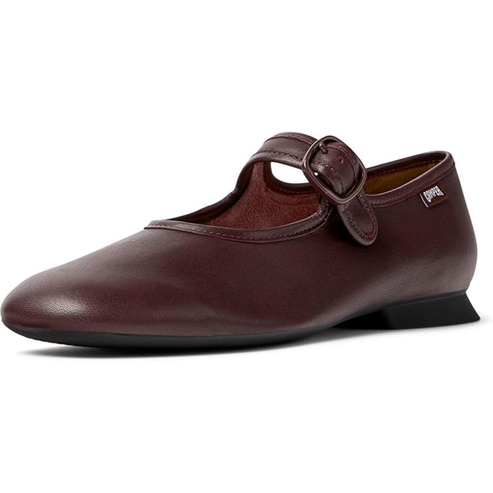 Camper mary jane shoes in burgundy