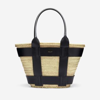 The Santorini | Natural Basket Black Smooth | Demellier