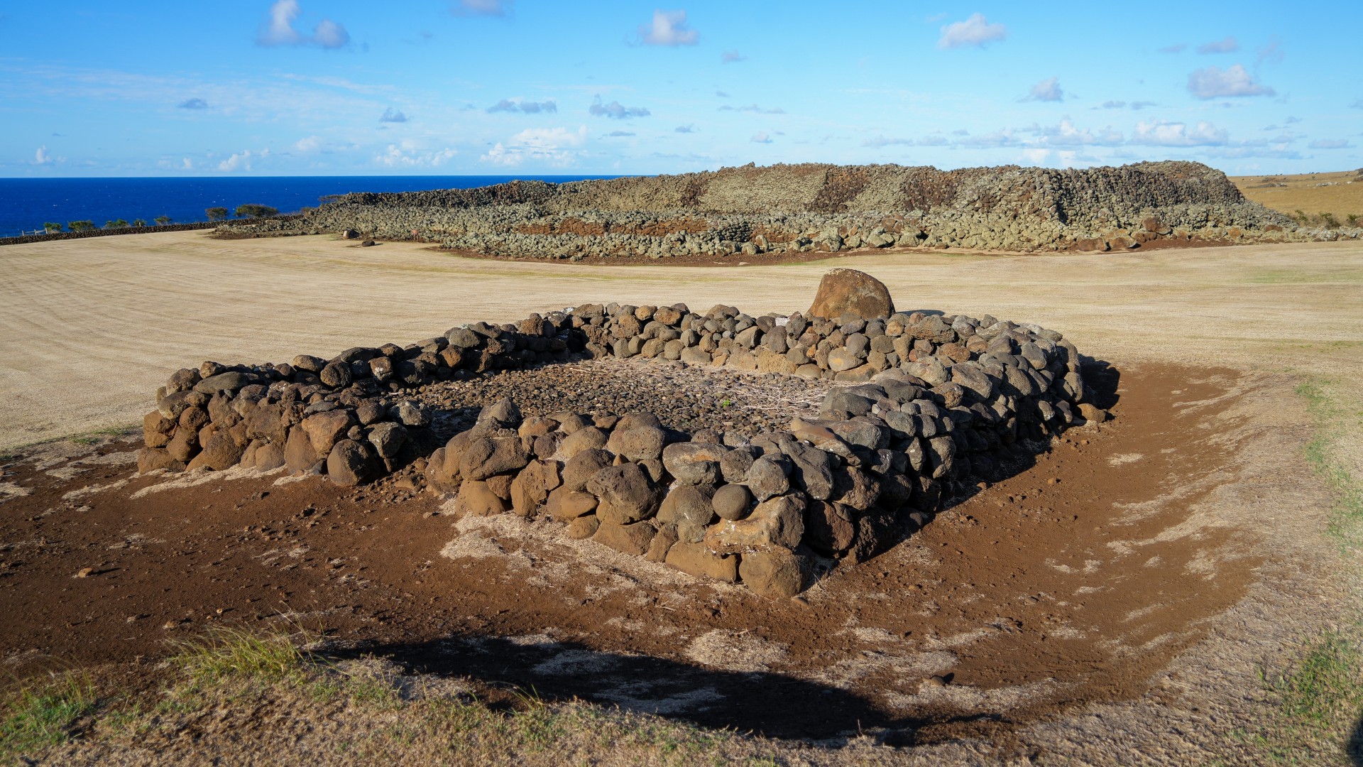 Mo'okini Heiau, the ruins of a temple found in the north of the Big Island, Hawaii.