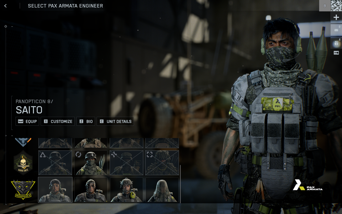 Battlefield 6 Season 1 skins: The Saito skin in the soldier customisation menu.