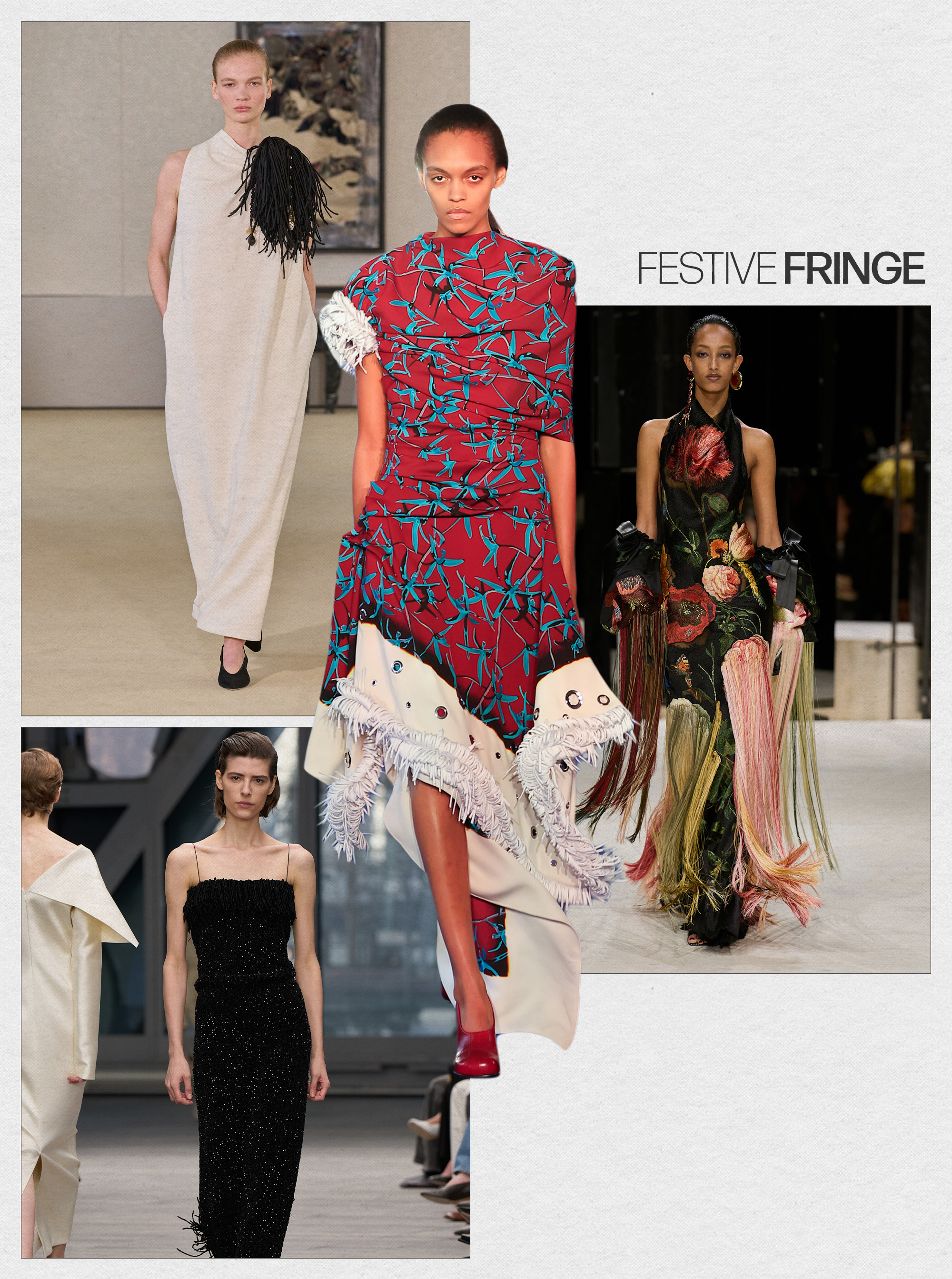 a collage of fall/winter 2026 runway images featuring the top dress trends