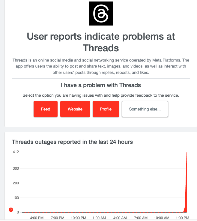  Threads was down for 30 minutes and no, we didn't go back to Twitter