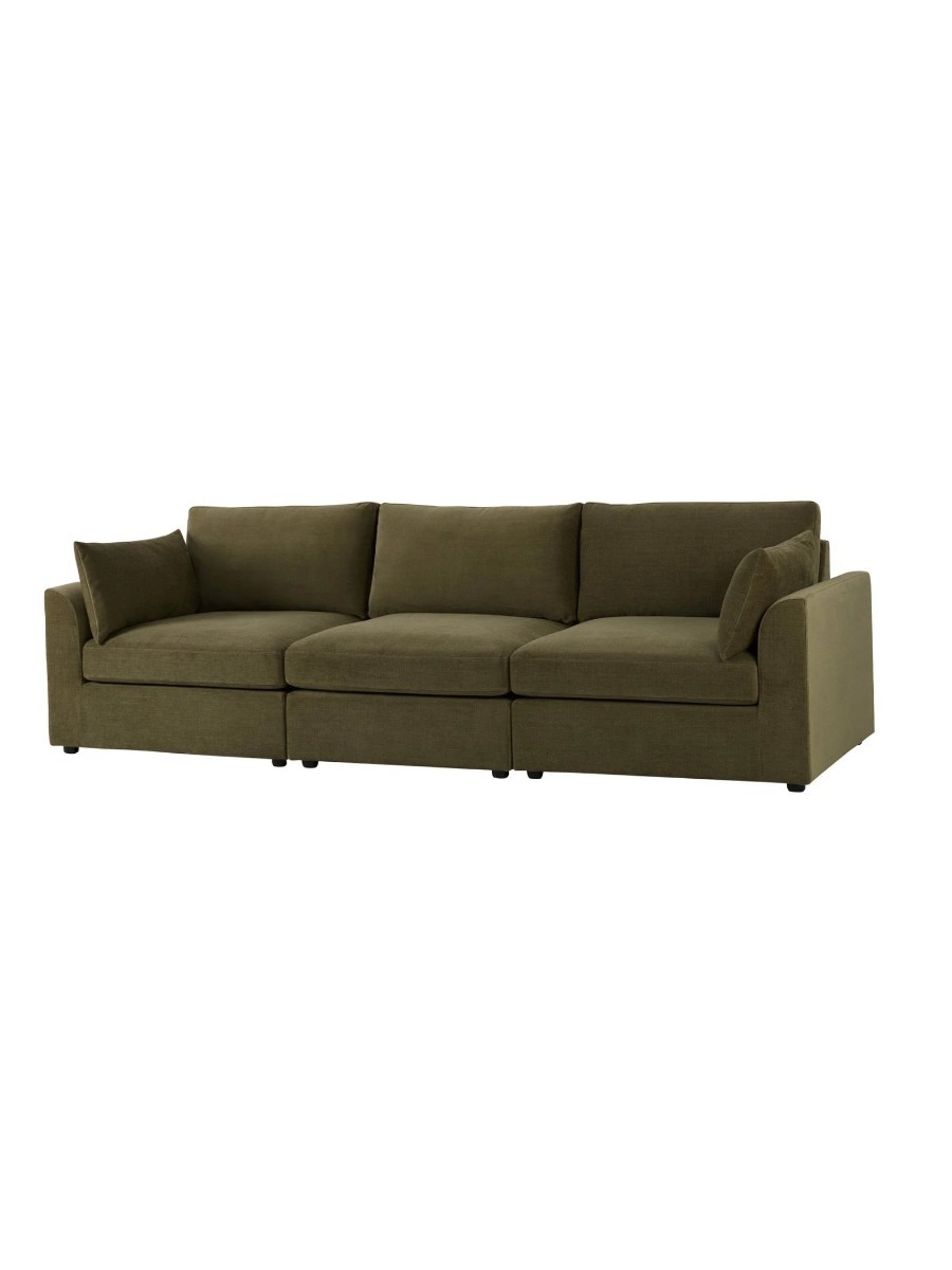 DUSK, Miami 3 Seater Sofa - Chenille Olive