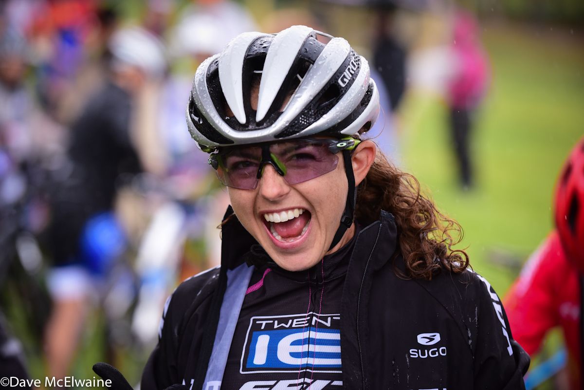 115 Larissa Connors (Ridebiker Alliance) was excited to be on the starting line after injuring her arm on Wednesday of this week