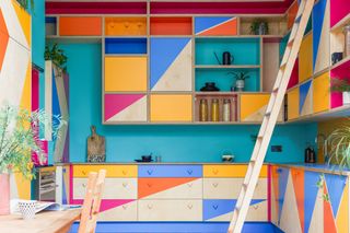 a colourful kitchen idea from woodworks brighton