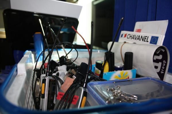 Race radios at the ready