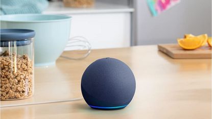 Amazon Echo Dot 5th Gen on kitchen counter