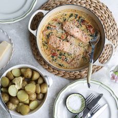 Jersey Royals and salmon are unbeatable together. (Just don't forget the butter.)