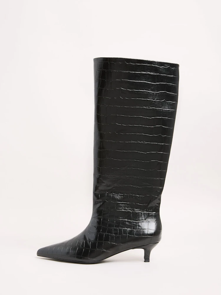 NEXT, Faux Croc Knee High Boots