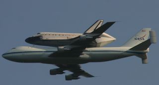 Endeavour Flying over Stennis Space Center